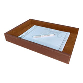 Rustic (Sienna) Brown Leather Letter Tray, Legal Size